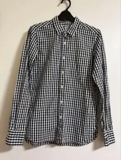 無印良品 ギンガムチェックシャツ Sサイズ 黒×白