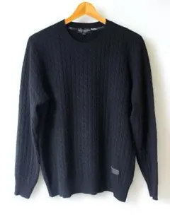 スコッチハウス ケーブル編み 100%カシミヤ セーター L 黒