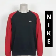 AG0425 Nike ラグランスリーブ スウェットシャツ黒/赤レアヴィンテージ