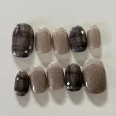 【サイズオーダー】ネイルチップ　星　チェック