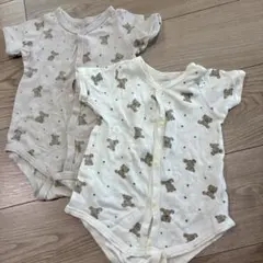 クマ柄 ベビー肌着 70cm 2枚セット