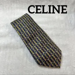 CELINE 셀린느 넥타이 체인 패턴 총 무늬 네이비
