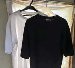 ユニクロ エアリズムコットンオーバーサイズTシャツ XL 2枚セット 白黒