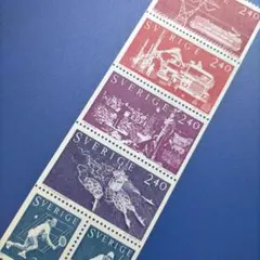 4272 外国切手 スウェーデン 1981年 産業 ブックレット スポーツ 凹版