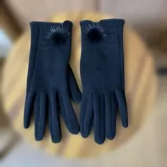 ブラックファー付き手袋