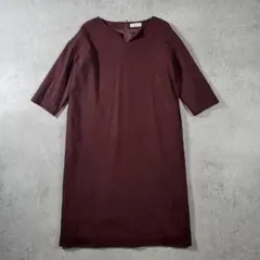 【美品】INÉD イネド Vネック ウール混 ワンピース 9　L相当