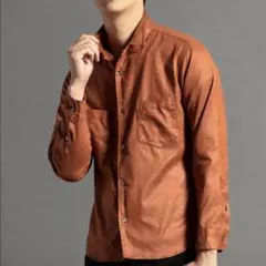 HIDEAWAYS NICOLE ムラプリントフェイクスウェードシャツ　46