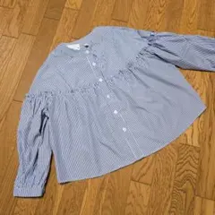 AMESUN スタンドカラー ストライプ ブラウス M