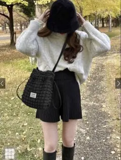 GRL 黒ファーバケットハット [dd322a]