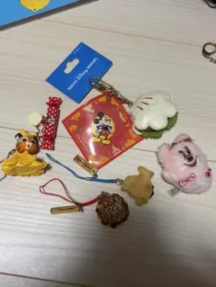 ディズニーキャラクター ストラップ 6個セット