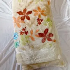 【未使用品】抗菌防臭 マシアス 襟付き 2枚合わせ毛布 シングル 花柄