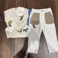 【petit main】おさるのジョージ　　　　　コラボ　セットアップ①