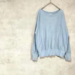 THE SHOP TK　ニット　長袖　綿混　くすみ色　薄手　春夏　シンプル　無地