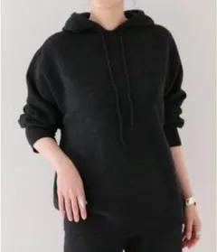 【美品✨】イエナ ファインウーレンニットフーディ パーカー チャコールグレー