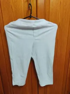 ストライプ柄 クロップドパンツ ホワイト LL