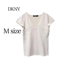 DKNY 半袖ニットカットソー Vネック 白 P Mのサムネイル