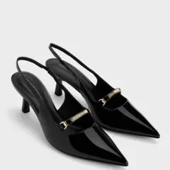 CHARLES&KEITH メタリックアクセント スリングバックパンプス　36