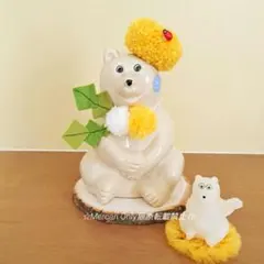 しろくま貯金箱 クリスマス ミナペルホネン タンバリン リース付きつけ
