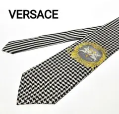 VERSACE ヴェルサーチ ネクタイ 千鳥格子 天使 エンジェル 総柄