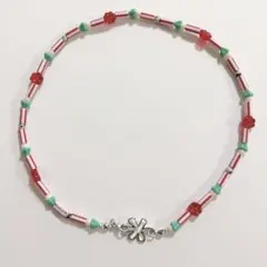 no.505／a'moureveビーズネックレス　ハンドメイド　古着　韓国