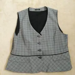 Lemidi チェック柄 ノースリーブベスト