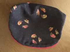花柄 赤 ポーチ