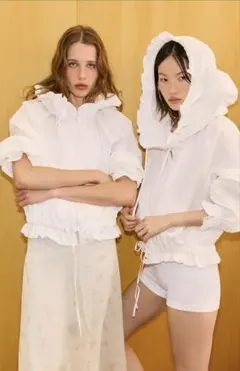 ZARA フリルトリム　ジップアップジャケット