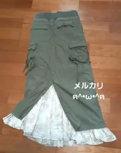 goa カーゴスカートとフリルスカートセット マキシ丈スカートワンピース2wayのサムネイル