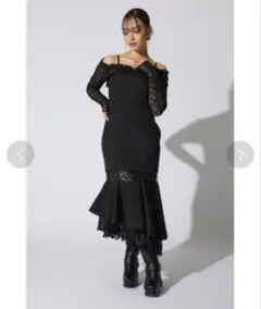 rienda オフショルレースコンビマーメイドワンピース Mサイズ