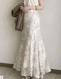 GRL グレイル 花柄シフォンマーメイドスカート S