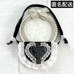 あんスタ いつぬい ぬい用 レース 十字架 スタイ よだれかけ 黒 モンぬい