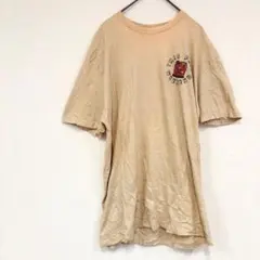 セオヴォン Tシャツ クルーネック 半袖 プリント【L】ベージュ 綿 カジュアル