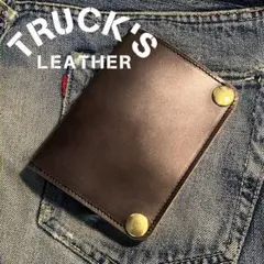 お札が折れない！ミドルトラッカーウォレット　2層 真鍮 ブラス 栃木レザー