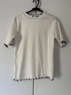 時間特別タイムセール！INGNI ホワイトリブ編み半袖トップス M