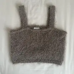 ［美品］しまむら linoluce ラメフェザーヤーンビスチェ L