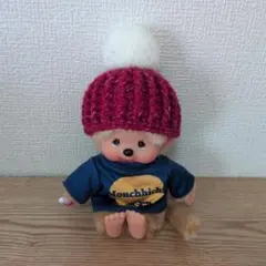 Monchhichi用　ハンドメイド深めニット帽子☆