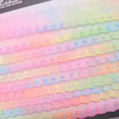 ゆめかわ♪手染めレース☆フラワーモチーフ☆ミルキーレインボー