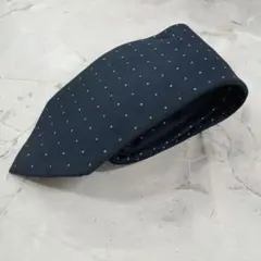 は*さ様 フェアファクス　ネクタイ　紺　白　ドット柄　シルク　上品【n868】