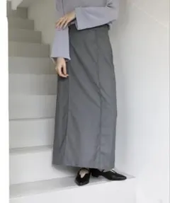 ◎新品未使用◎select MOCA ピンタックIラインスカート グレー Mのサムネイル