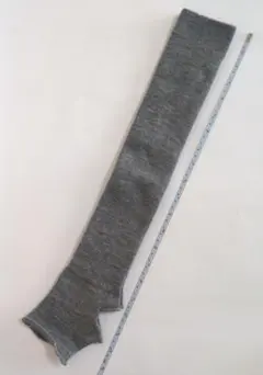グレー ニット ロングレッグウォーマー