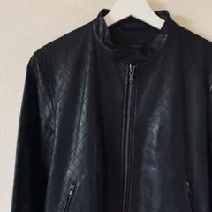 DURBAN ダーバン シングルライダース　ラムレザー　　キルティング　黒　XL