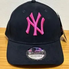即日発送　NEW New Era 9FORTY NY キャップ ブラック ピンクのサムネイル