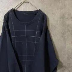 90S vintage 総柄ニット　セーター　メンズ　XL コットン　古着　Y2