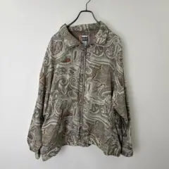 R00902｜EVR｜ヴィンテージ古着｜ジャケット｜総柄｜シルク｜XLサイズのサムネイル
