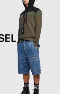 ディーゼル すメッシュニットパーカー バックプリント