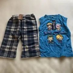 ELFIN DOLL KIDS チェックパンツ ワンピースのTシャツ　セットのサムネイル