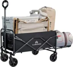 新品】キャリーワゴン 大容量230L 耐荷重250kg 後部開閉式 収納袋付
