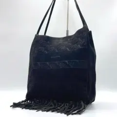 ANTEPRIMA スエード ロゴ トートバッグ ブラックf619