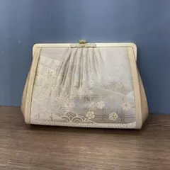 3F 昭和レトロ 美品 和装バッグ クラッチバッグ 2WAY 金糸 銀糸