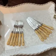 LUCKY WOOD パリ カトラリー フォーク ナイフ 洋白銀器 約20㎝ - メルカリ